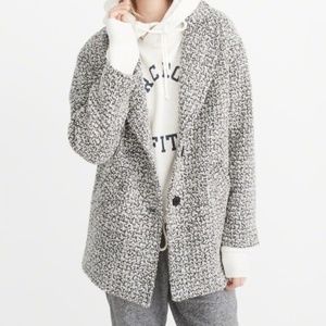 Abercrombie & Fitch Boyfriend Fit Wool Tweed Coat